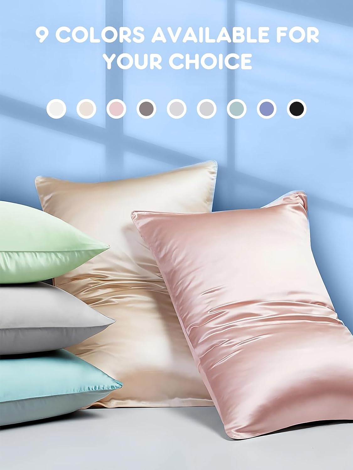 Silk Pillowcase, SGMSILK 100% 22 Momme 6A Soft and Smooth Texture of Mulberry Silk, White