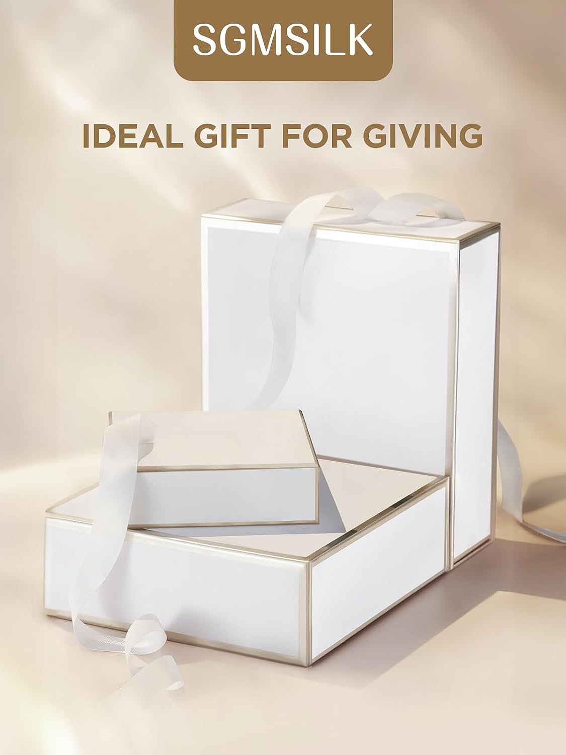 Silk Pillowcase, SGMSILK 100% 22 Momme 6A Soft and Smooth Texture of Mulberry Silk, Champagne Gold