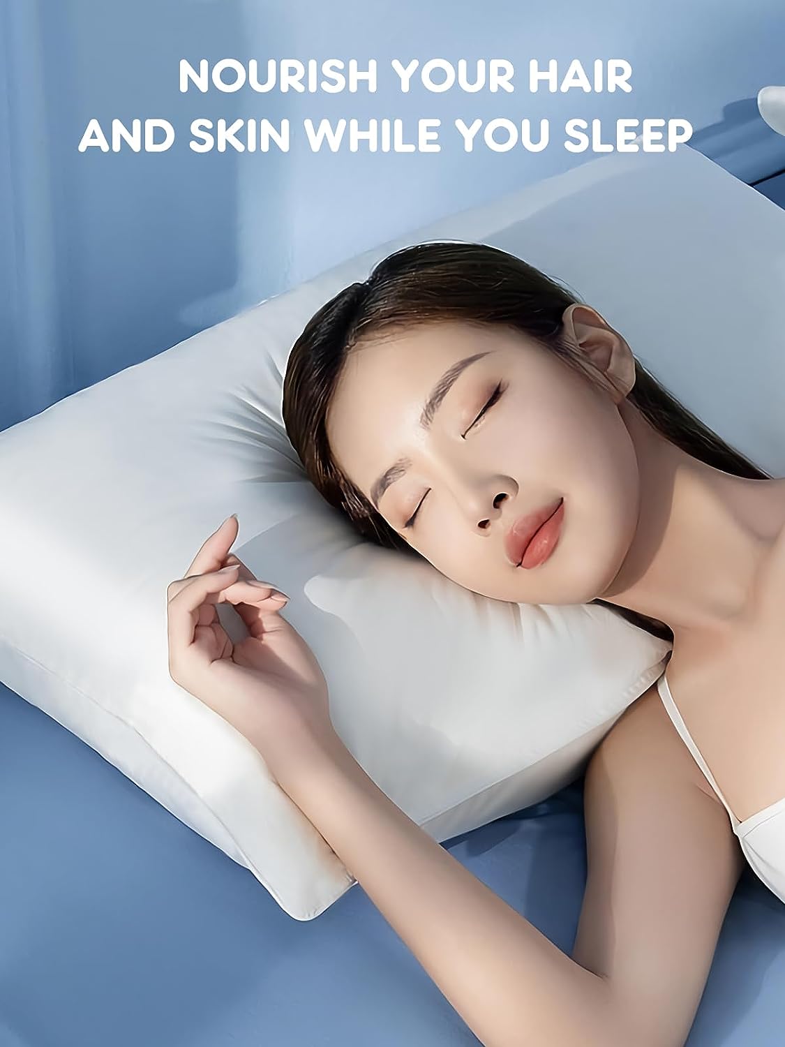 Silk Pillowcase, SGMSILK 100% 22 Momme 6A Soft and Smooth Texture of Mulberry Silk, White