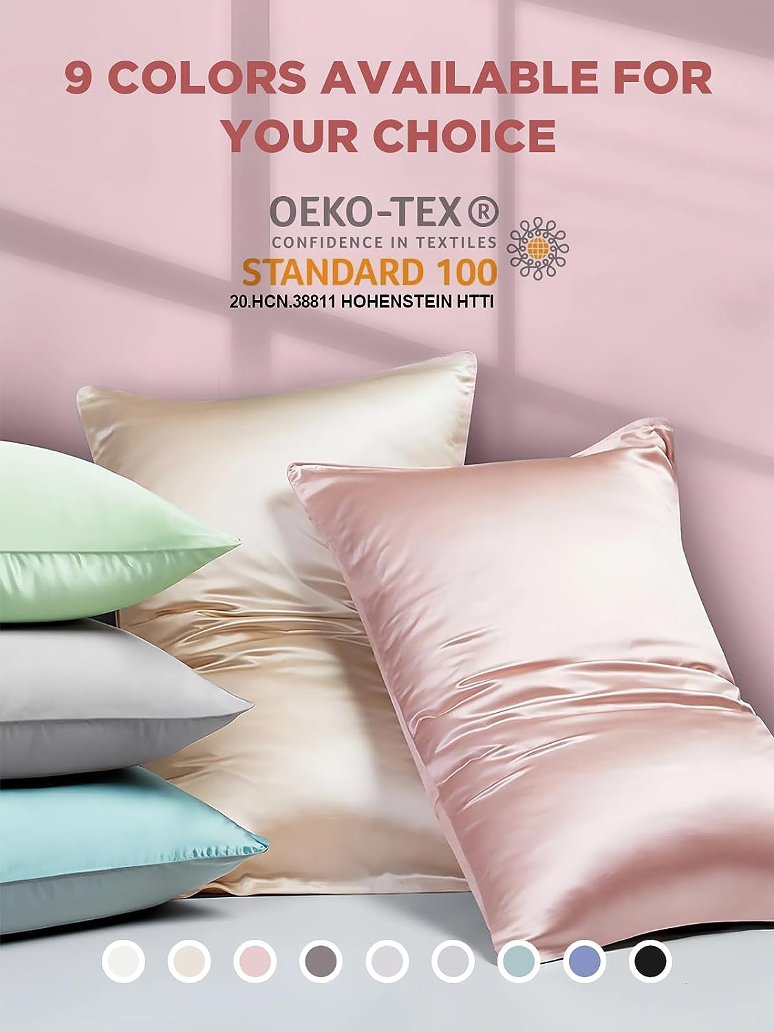 Silk Pillowcase, SGMSILK 100% 22 Momme 6A Soft and Smooth Texture of Mulberry Silk, Soft Pink